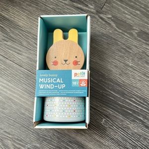 Petit Collage - Wooden Wind-Up Musical Bunny